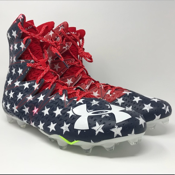 Under Armour Stars & Stripes Football Cleats Sz 16 - Picture 1 of 8
